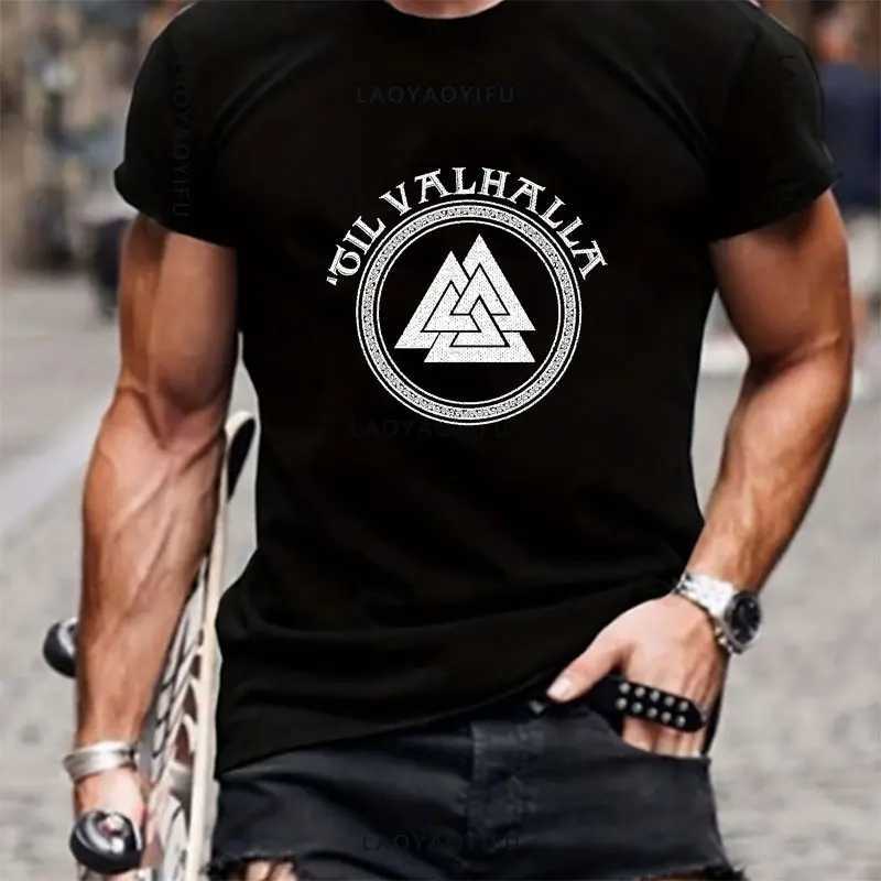 Męskie koszulki amerykańskie brodę Warrior taktyczna czaszka unisex t koszulka Til Valhalla Cotton T-shirt krótka koszulka o nokół o nokół