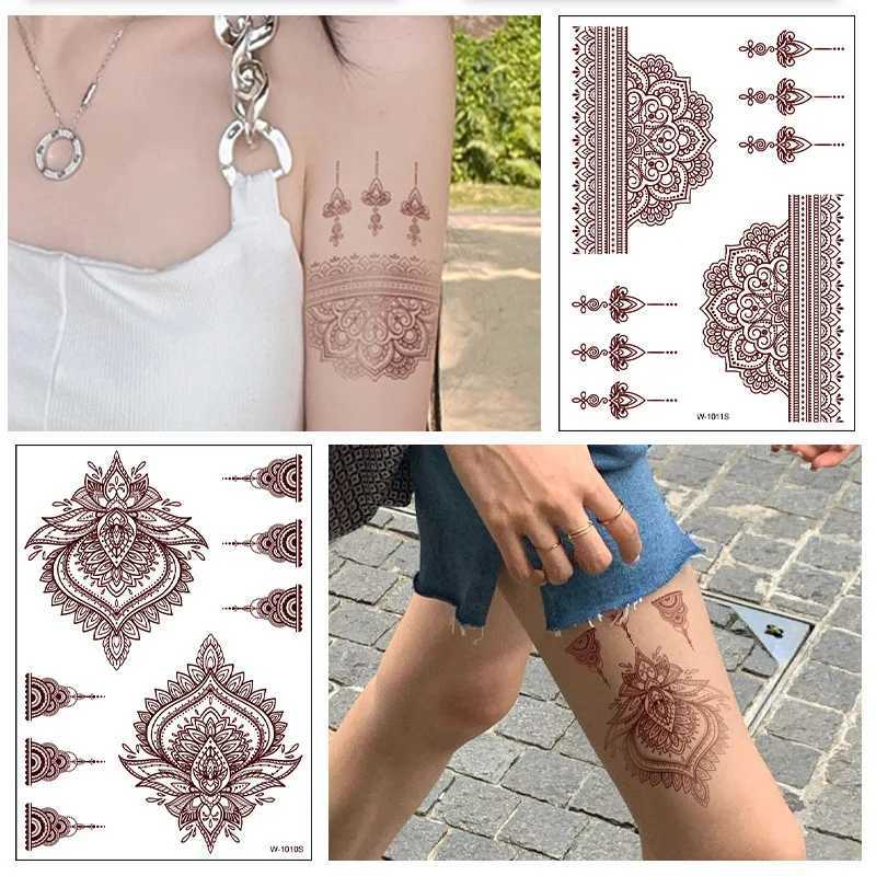 Tattoo -overdracht 5 stijlen Sexy Lace henna Tijdelijke tattoo sticker vrouwen hand sieraden tatoo pasta waterdichte nep body art tattoo stickers yzl2 240427