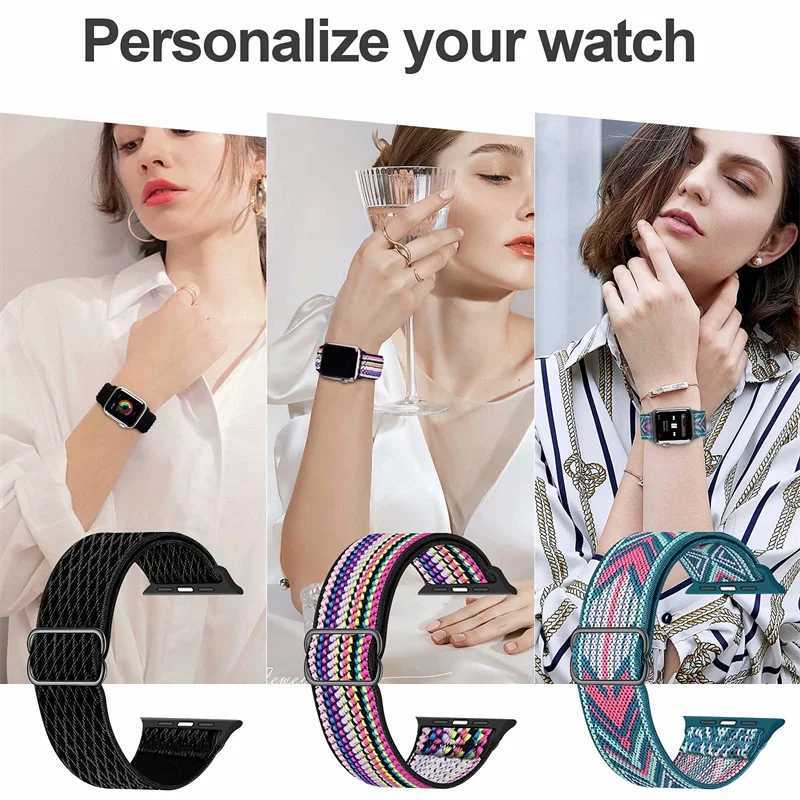 Assista Bandas Bohemian Strap for Watch Strap 44mm 45mm Ultra2 49mm Series 9 8 7 38/42mm de nylon elástico Iwatch 6 5 4 3 SE 40/41mm 240424