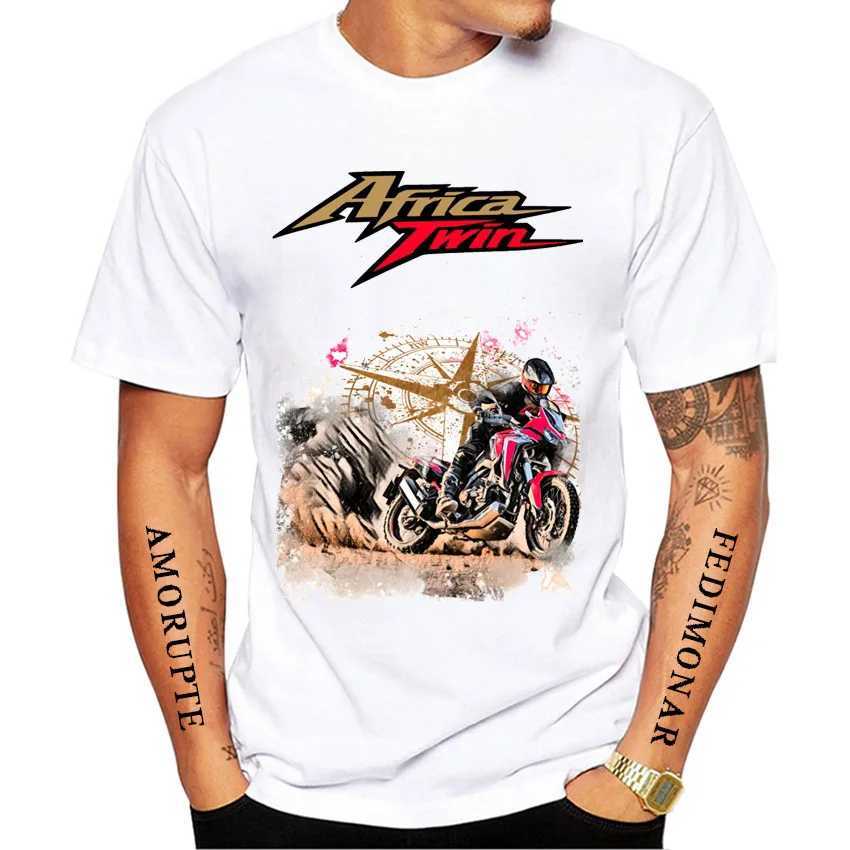 Men's T-Shirts Africa Twin CRF1000l Riding Tshirts Men Short Slve GS Adventure Motorcycle Rider T-Shirt Hip Hop Boy Casual Ts Tops T240425