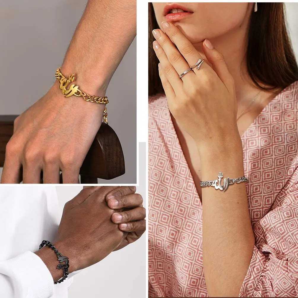 Perlenketten Pro Allah Armband Islamischer Schmuck Religiöser arabischer Gott Charm Edelstahl Perlenkette CP768