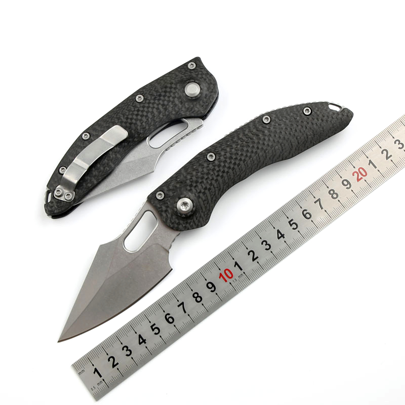 CK4264 Couteau tactique automatique D2 Blade en pierre Blade Fibre en fibre de carbone Randonnée Camping Randonnée EDC Pocket Couteaux avec boîte de vente au détail