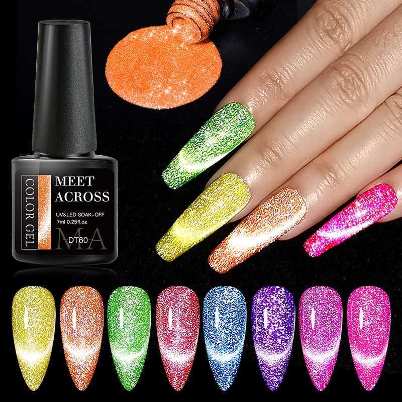 Nagellak 7 ml neon reflecterende glitter kat magnetische gel nagellak fluorescerende lasergel polish semi permanente vernissen afwezigheid van nagels y240425