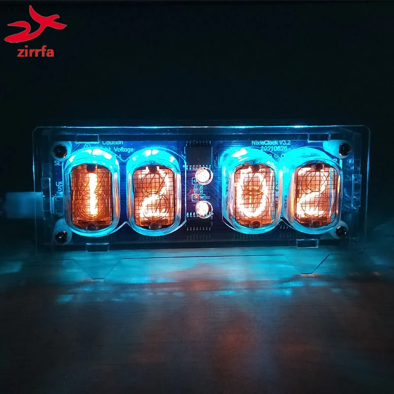 アクセサリーZirrfa Electronic DIY Kit in12 Nixie Tube Digital LED ClockギフトサーキットボードPCBAグローチューブなし