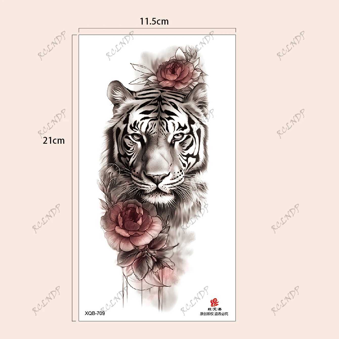 Trasferimento tatuatore impermeabile tatuatore temporaneo tigre tigre rosa farfalla drago whale wolf uccello falso tatto flash tatoo tatato donne 240427