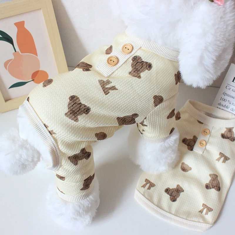 Hondenkleding Pet Dog Jumpsuits Bear Vest Spring Zomerkleding voor Teddy Franse honden Comfort Ademend Puppy Custume D240426