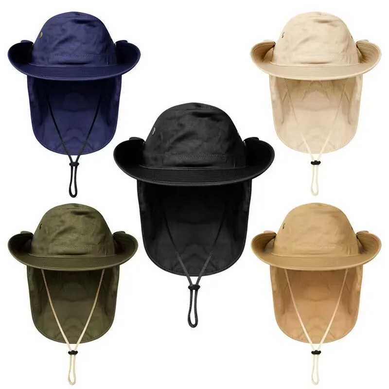 Cappelli cappelli a secchio cappello da uomo con cappello da secchio con scialle e protezione del collo estate e protezione da esterni escursioni escursioni da pesca da pesca da pesca a patta rosante da sole resistente al sole 240424