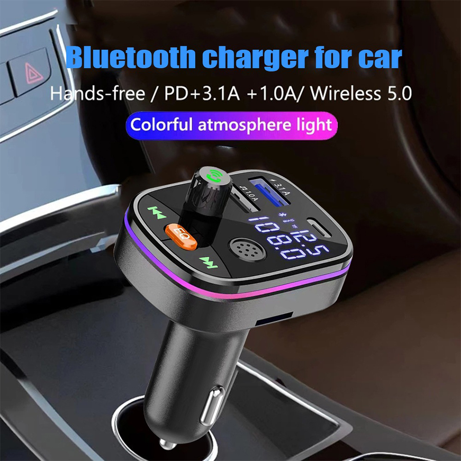 Q9 Q10 Car Bluetooth Kit FM Transmitter With Dual Usb Charger Type C Port PD Fast Charging Handsfree MP3 Player