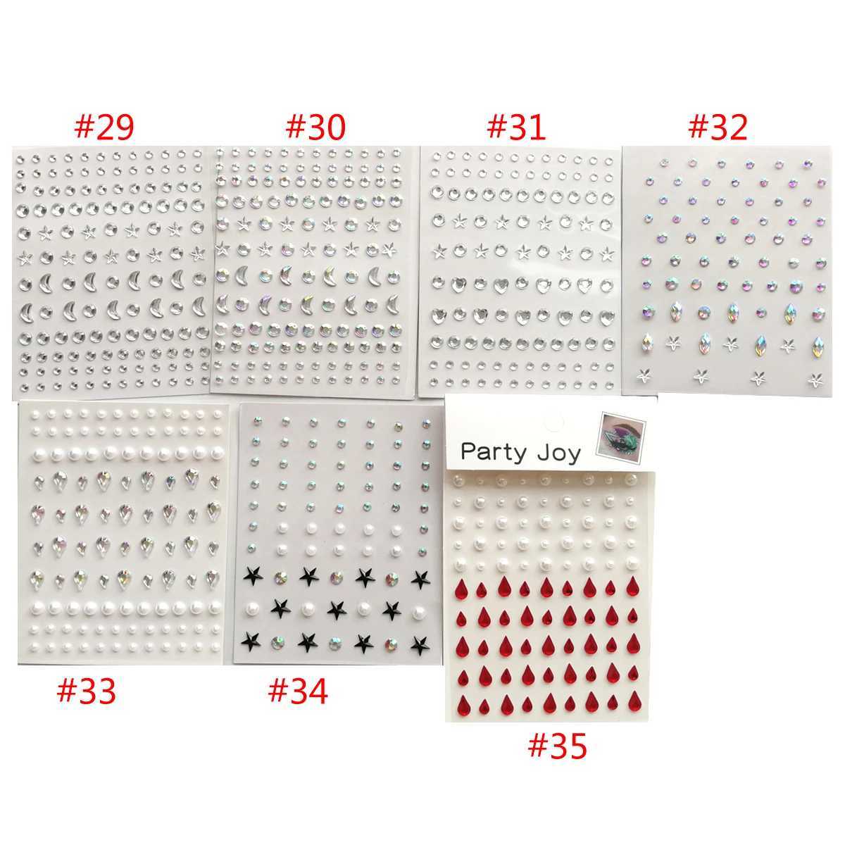 Tattoo Transfer Glitter Face Rhinestone Sticker Självhäftande Body Eye Shadow Diamonds Bling Party Festival Decoration Jewels Stickers 240426