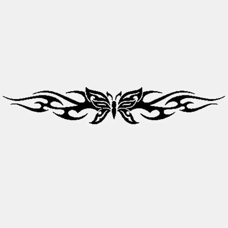 Tattoo Transfer Car Sticker Butterfly Decal Car Sticker Graphic Tribal Flame Car PVC Car Sticker Creative Waterproof Black/White 18cm*3cm 240426