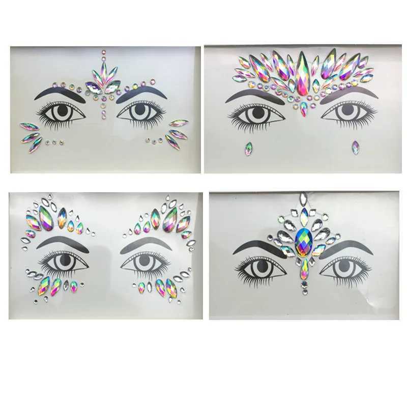 Tatouage Transfert paillettes Autocollants Rhingestone Face Jewels Gems Festival Party Makeup Body Jewel Flash Falle Tattoo Tattoo Women Cosmetics 240427