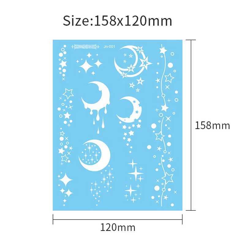 Tattoo Transfer Temporary face tattoo stickers waterproof fake freckles tattoos white henna stars moon tattoo bracelet necklace tatoo for women 240427