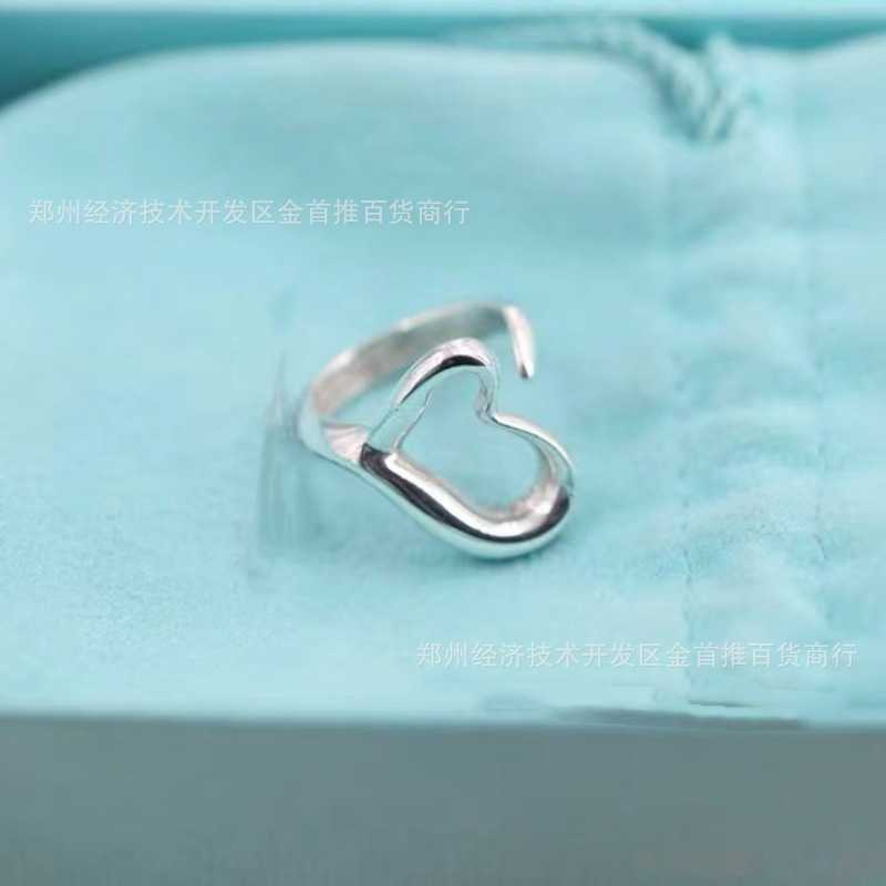 Bande de femmes Tiifeany Ring Jewelry 925 Silver Heart ouvert simple et personnalisé