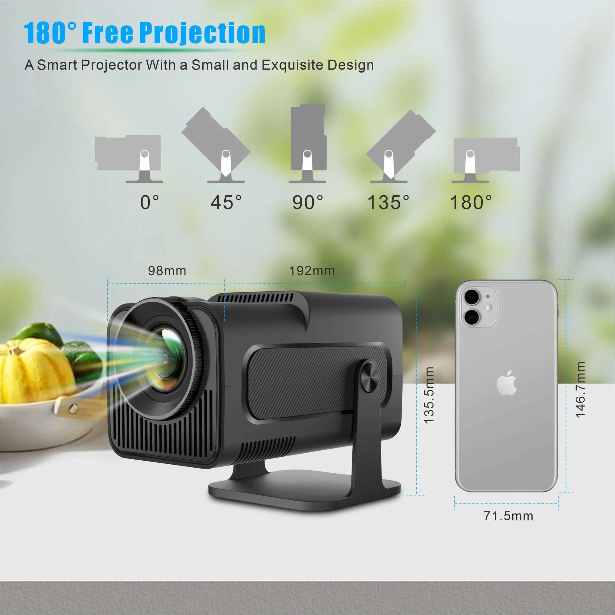 Projektoren Smart Android11 ​​4K Projector WiFi6 BT5 390Ansi Hy320 Full HD 1080p Home Cinema Outdoor Outdoor Tragbare HY300 für Telefon