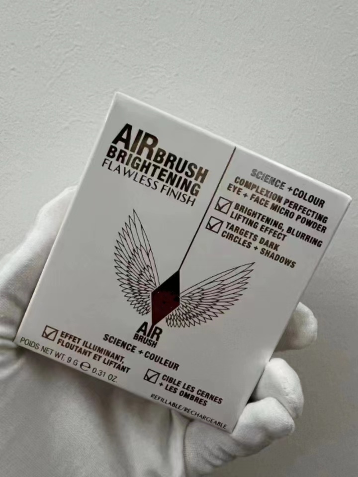 Airbrush iluminando acabamento impecável em pó de face 9g de clareamento de face justa e destacação de maquiagem de maquiagem de maquiagem de pó pressionado compacto