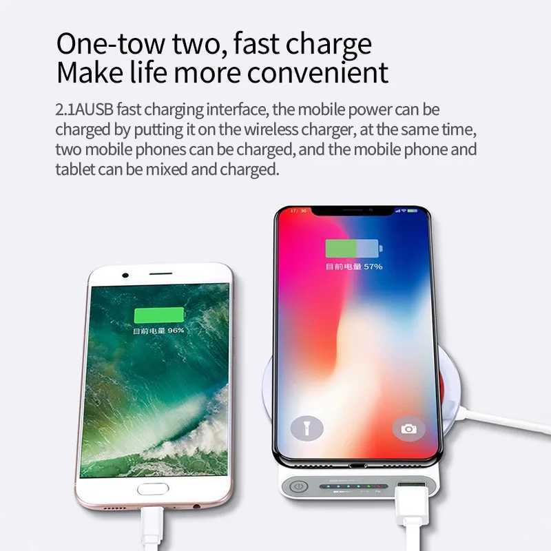 Mobiele telefoon Power Banks Een bidirectioneel draadloos C-type ultra snellaad power pack voor iPhone 15 draagbare laders 240424