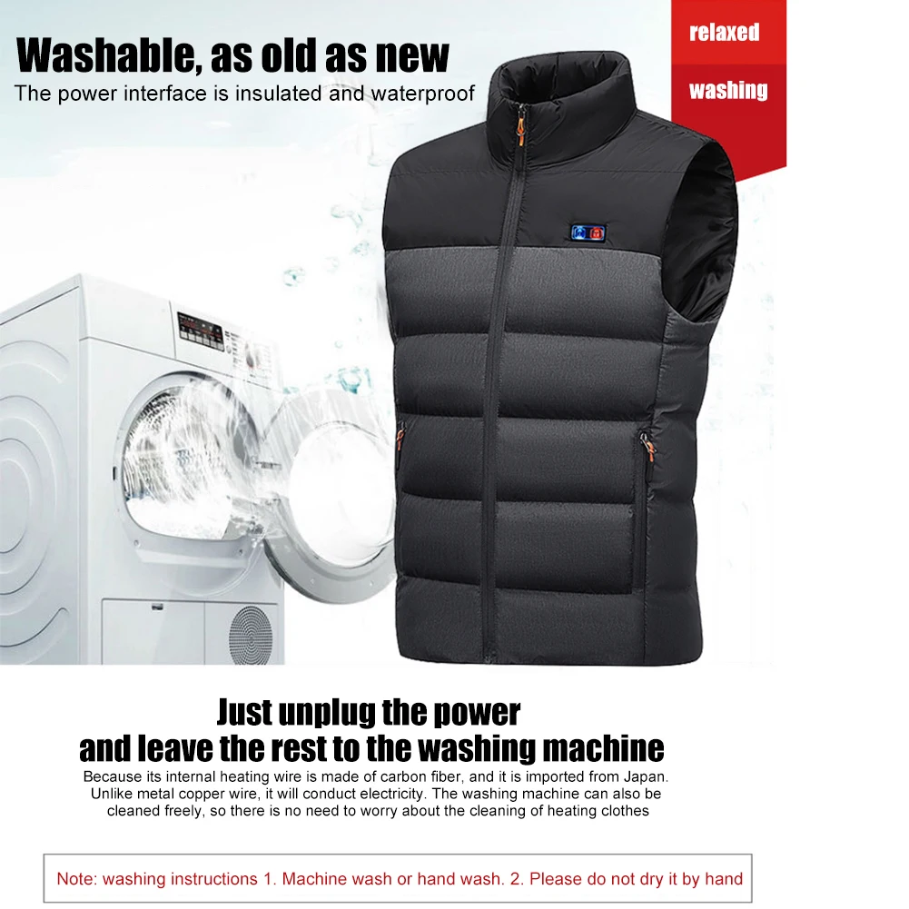 衣服新しい11位ゾーン冬の暖房ジャケット洗える電気加熱ベストスプライシングサーマルチョッキサーモスタット加熱ベスト