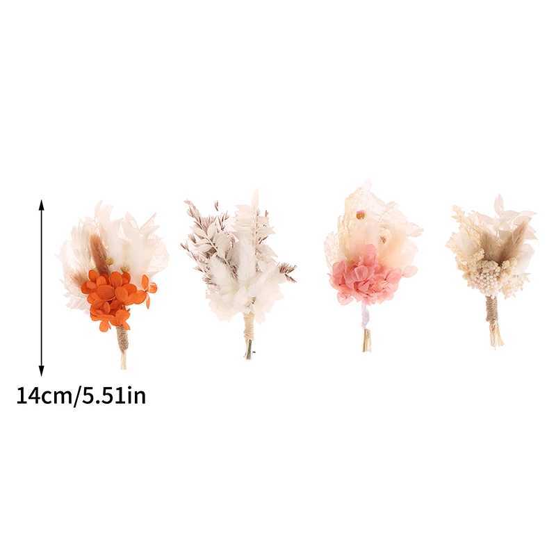 Dried Flowers 14cm Small Floral Wedding Gypsophila Dried Flowers Leaves Mini Bridesmaid Bouquets Table Card Photo Props DIY Craft Home Decora