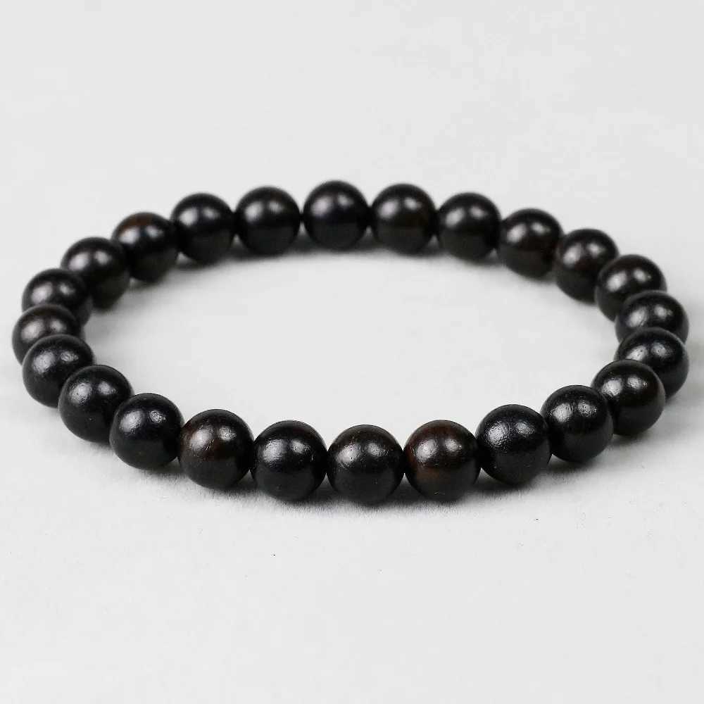 Perles de bracelet en bois africain authentique 8 mm prière de santal en bois