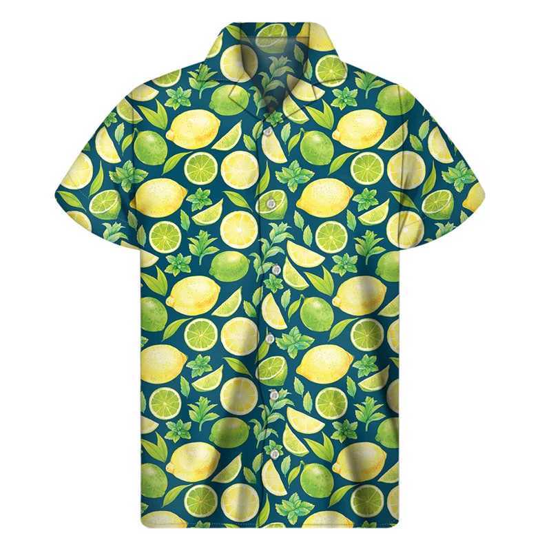 Camicie casual maschile da uomo Shirt stampato in 3D uomini Summer Vacazioni piante tropicali a maniche corte grafiche