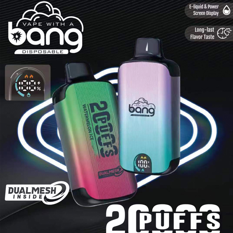 Écran intelligent Bang d'origine 20000 Puff 20k 15K 18K Boîte de vape jetable 20000 Puffs Mesh Coil Vaporizer rechargeable 0% 2% 3% 5% 12 couleurs