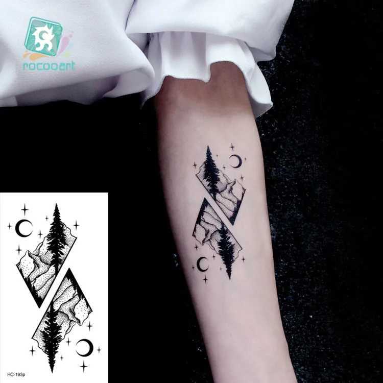 Tattoo Transfer Small Temporary Tattoo Sticker G-dragon Same Black Smiling face Cat Star Pattern Water Transfer Body Art Fake Tatoo Women 240426