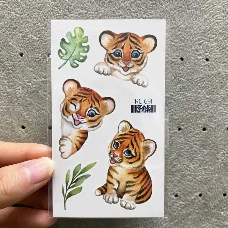 Transfert de tatouage Childrens Tatouages Tatouages Autocollant de tatouage étanche pour les enfants ARRM SNIPE TIGER MIGLE TIGER TATOO Tatoo Art Enfant Tattoo 240426