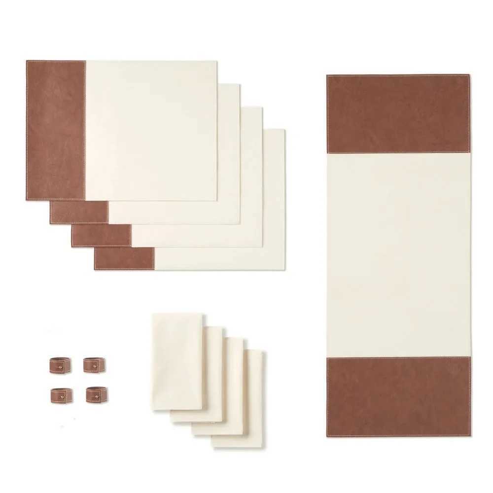 Bordduk servettring set brown 13 kök tillbehör 240426