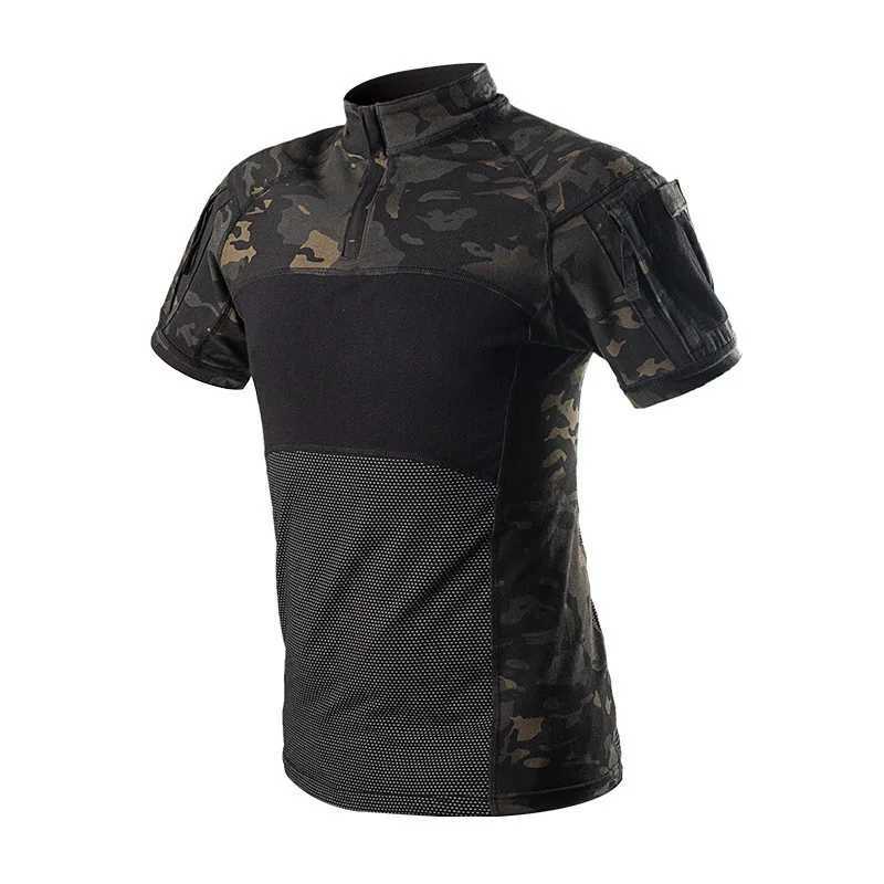 Tactische T-shirts Militaire T-shirt Heren Korte Mouwt Camouflage Tactisch shirt Heren Speciale politie Hunting Battle Multi Camera Camouflage Korte mouwen 240426