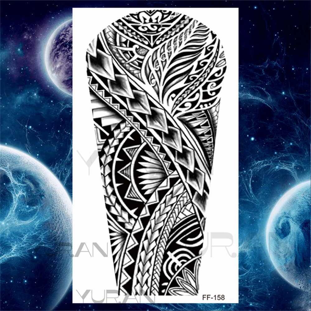 Trasferimento tatuaggio tatuaggi temporanei di grandi dimensioni adulti uomini realistici spine maori bracciali impermeabili tatuaggi falsi adesivi da tatuaggio braccio braccio tatoos 3d 240426