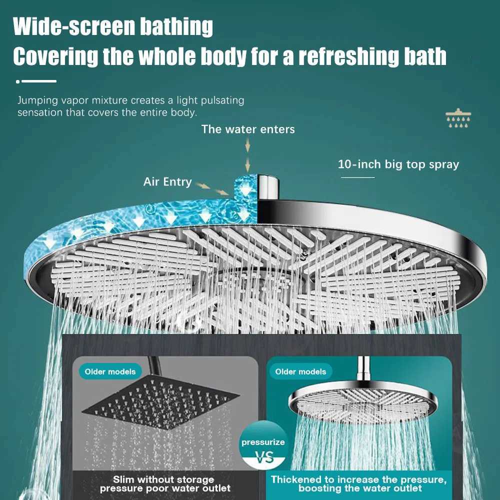 Cabezales de ducha de baño Cabezal de ducha de lluvia de 10 pulgadas Big Panel de alta presión Batio Baño Cabezal de agua Agua de agua Accesorios para el baño