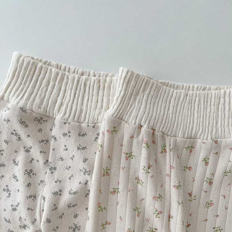 Clothing Sets Spring Autumn Infant Baby Girls Clothing Set Comfortable Floral Blouse Pants With Bib Home Wear Suit H240426