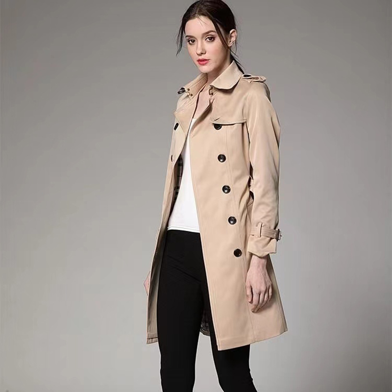 Designer Women's Jacket Women's Trench Coat Jacket and Autumn Midi Trench Coat Korean Fashion Fall/Winter Clothing Belt