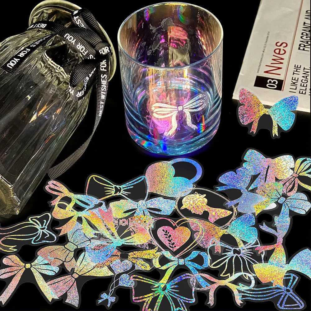 Transfert de tatouage mignon dessin animé anime laser holographic autocollants esthétique papillon décaloux album ordinateur portable