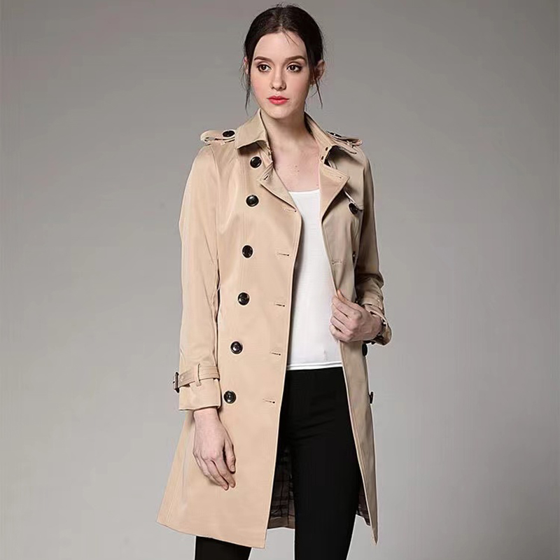 Designer Women's Jacket Women's Trench Coat Jacket and Autumn Midi Trench Coat Korean Fashion Fall/Winter Clothing Belt