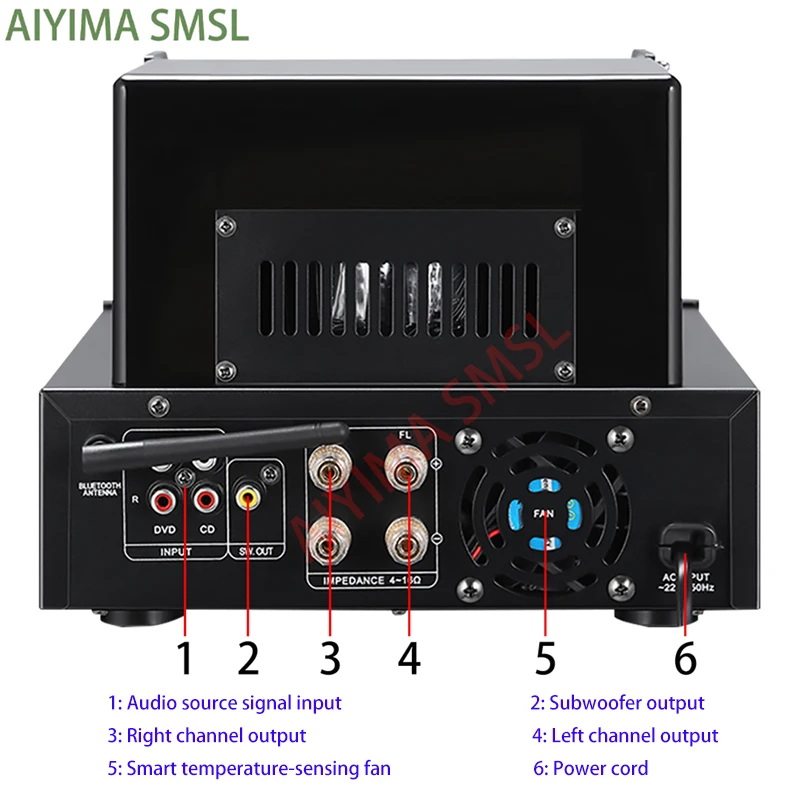 Amplifier AIYIMA SMSL USB lossless Bluetooth hifi WY2P 6P13P 6N1 Vacuum Tube Amplifier 100W 2.0 channel 5200 1943 Digital Amplifier