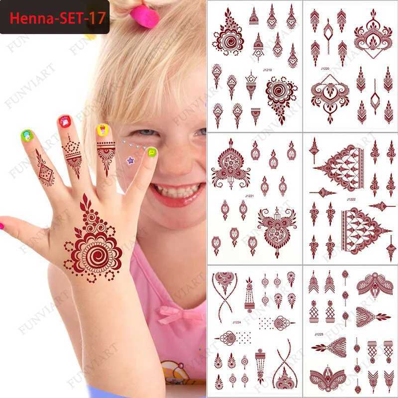 문신 전송 henna henna henna hand temporary tattoo for fomen brown henna 문신 바디 아트 적갈색 문신 Hena 240426
