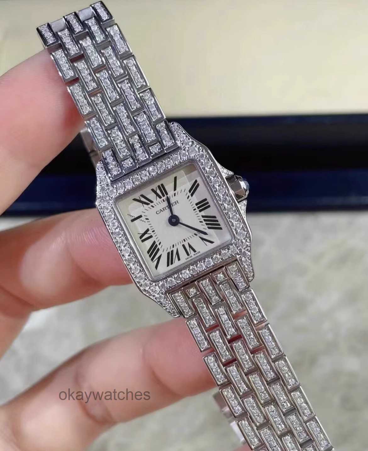 Dials Working Automatic Watches carter Womens Watch Sandoz Square Quartz W25064Z5 with Diamond Set at the Back