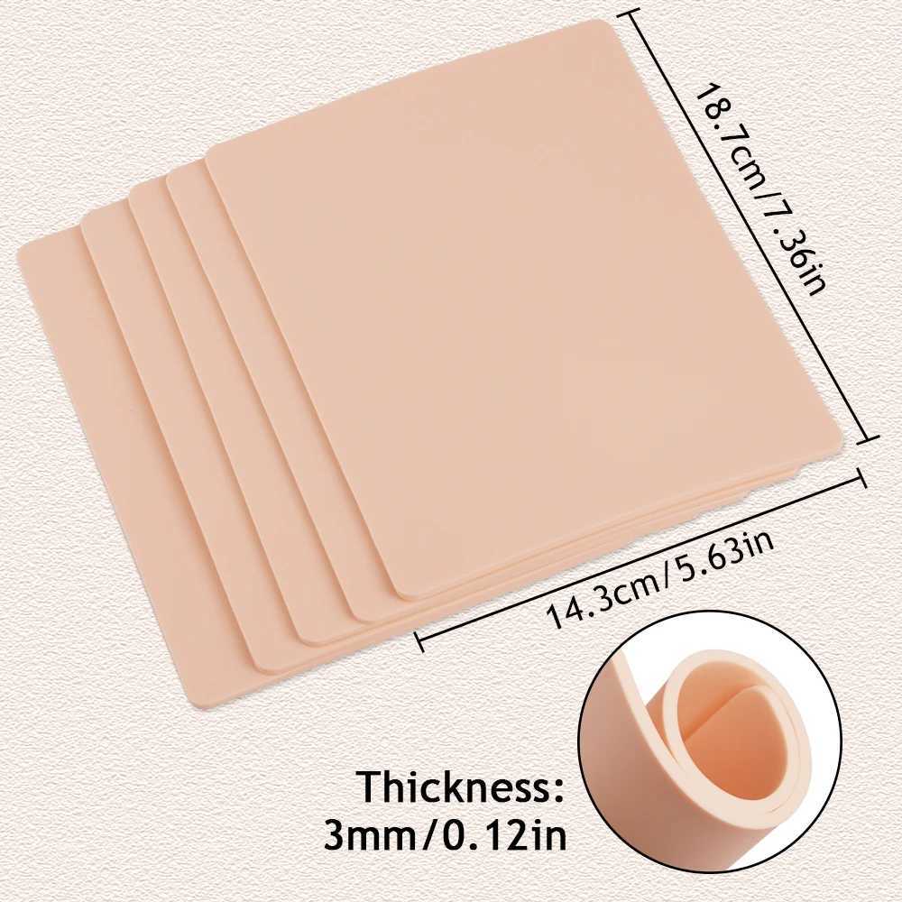 タトゥー転送15/10/8/5/タトゥー練習スキン3mmシリコンフェイクスキンパーマネントメイクアップトレーニング用の両面補助タトゥーアクセサリー240427