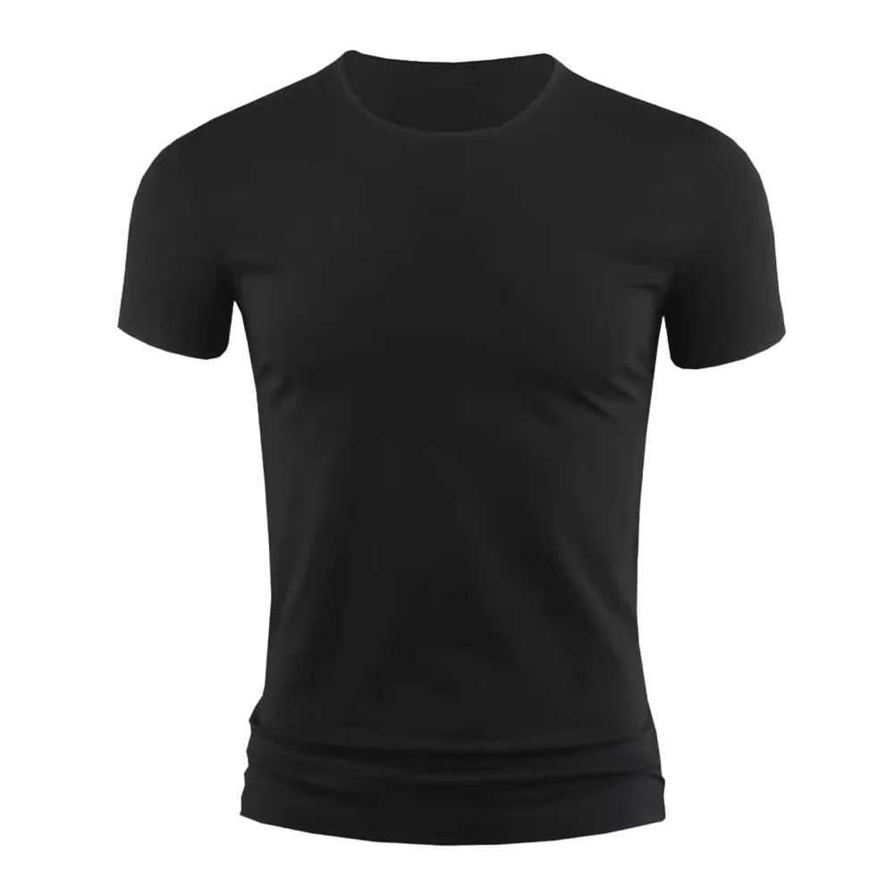 Tactical T-shirts Mens Short sleeved T-shirt Summer Leisure Gym Muscle Crew Neck Slim Fit Top Breathable Running T-shirt 240426