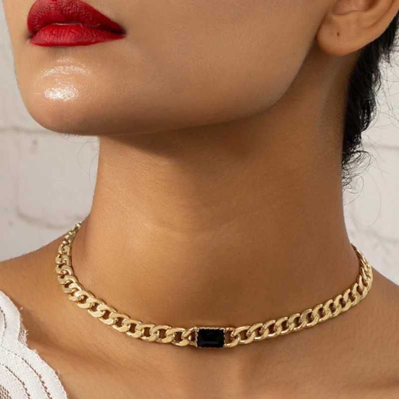 Strands Obega Lion Head Enamel Necklace Set Womens Gold Cuban Chain Crystal Stone Ring 240424