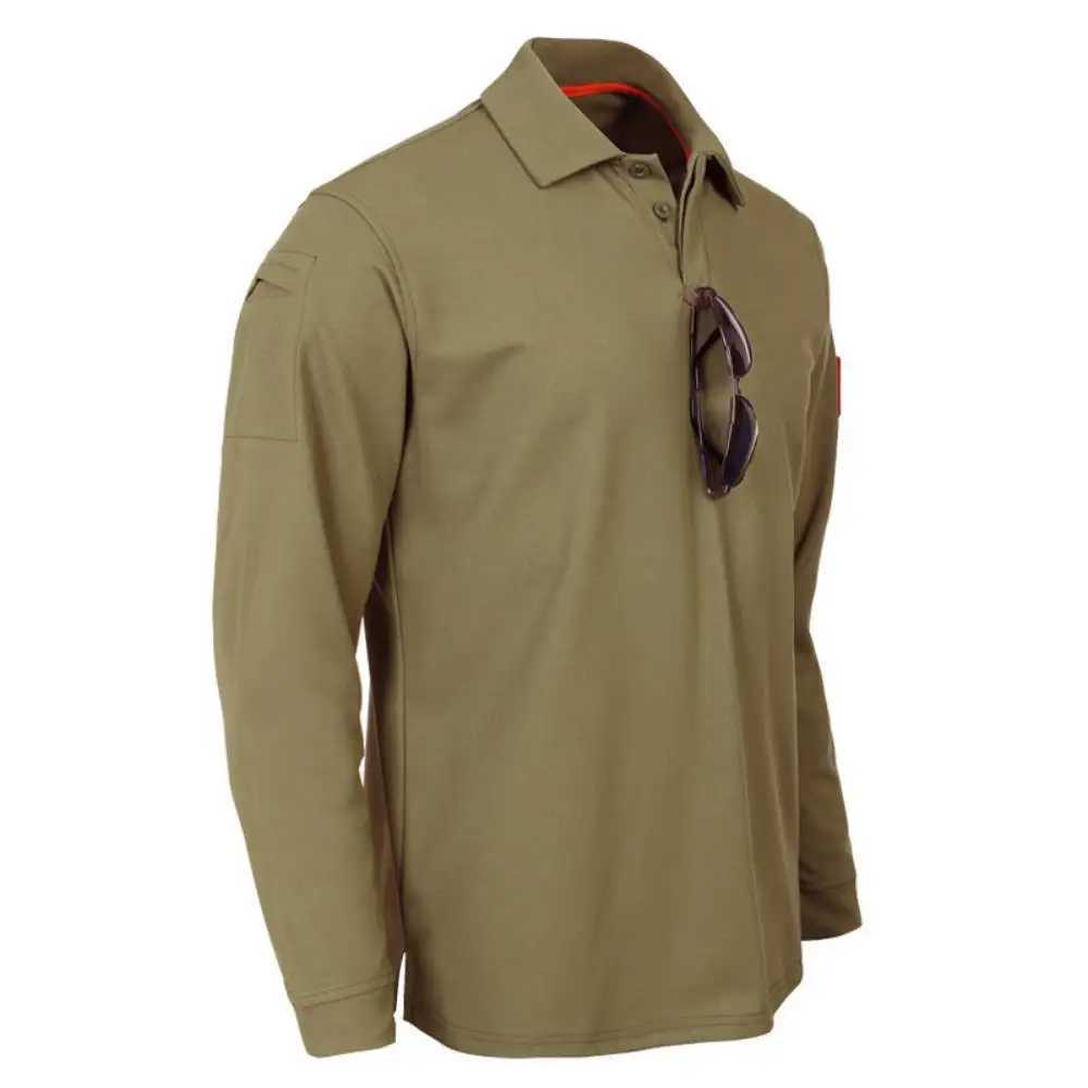 Taktik Tişörtler Gömlek Erkek Taktik Askeri T-Shirt Nefes Alabilir Askeri Savaş T-Shirt Av Kamp Yürüyüşü İlk Üç Yolcu Yakası Uzun Kollu Elbise 240426