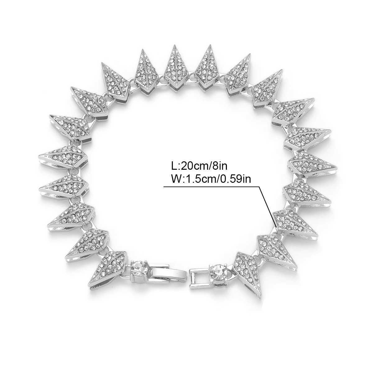 Strands Personalized thorns all Rhinestone mens jewelry Cuban necklace gifts 240424