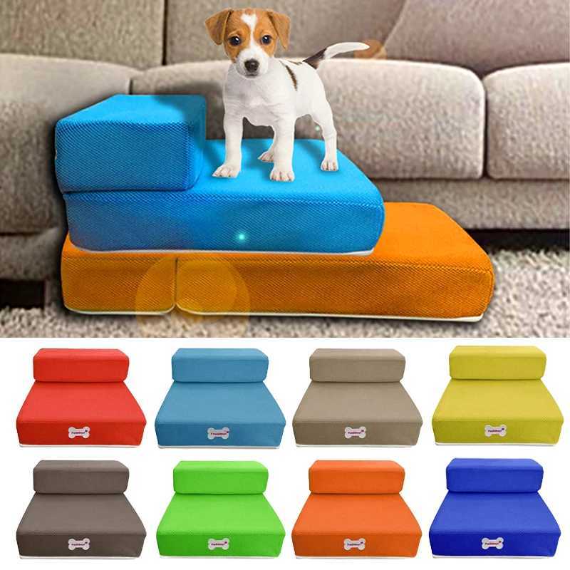 Cat Carriers Crates Houses 2-layer portable dog puppy sofa pet bed dog staircase breathable pet ramp mesh doghouse pet accessories 240426