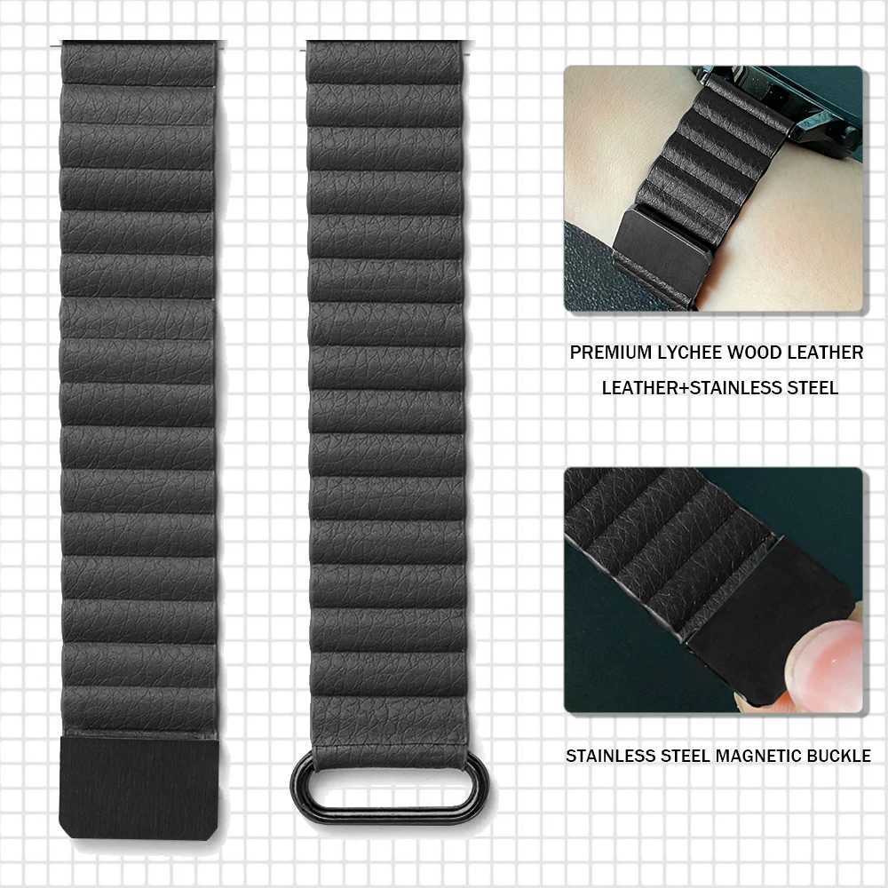 Watch Bands 22mm magnetic leather wristband suitable for Garmin Vivoactive 3 4 HR wristband suitable for Garmin SQ Active Move Venus 2 Plus bracelet strap 240424