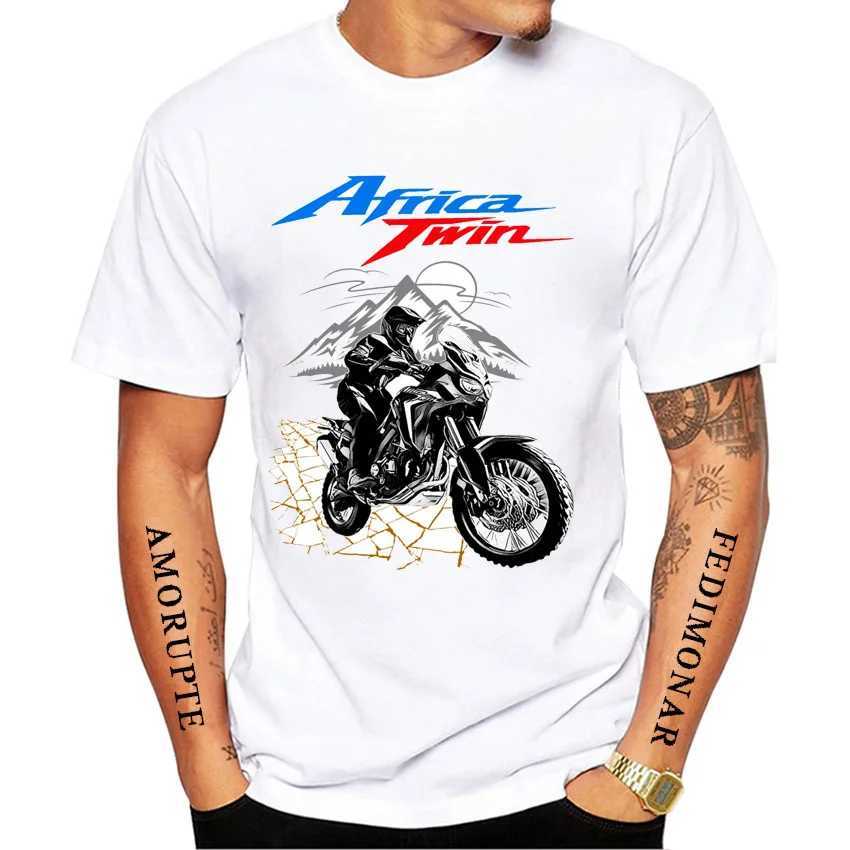 T-shirts voor heren Hon Africa Twin Crf1100 Motorfiets IM GS Adventure T-Shirt Men T-shirts Boy Rider kleding Mountains rijden Sport Casual TS T240425