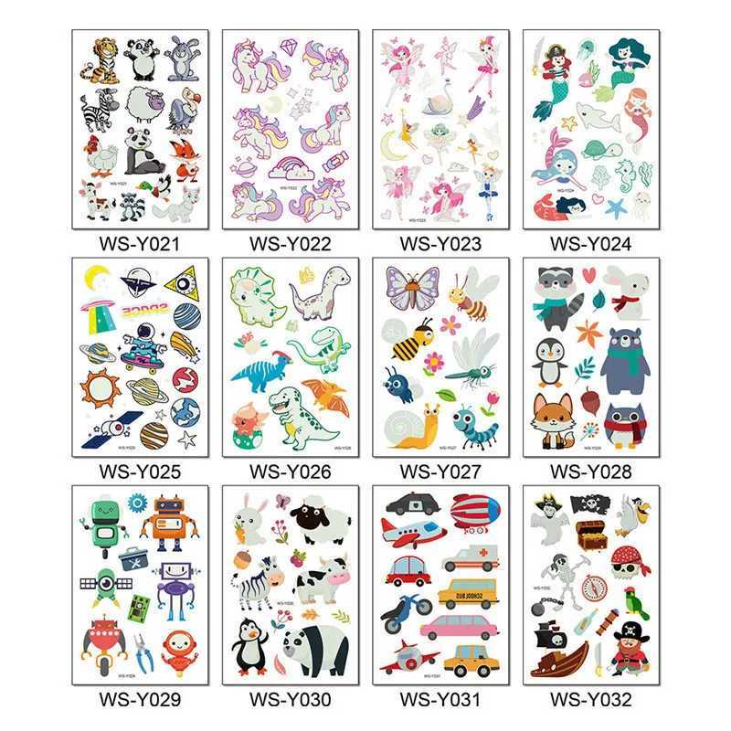 Transfert de tatouage Autocollants imperméables Autocollants Lumineux enfants Loming Kid Temporary Tattoos Glow Paste sur le visage de la jambe pour les enfants Sticker Body 240426