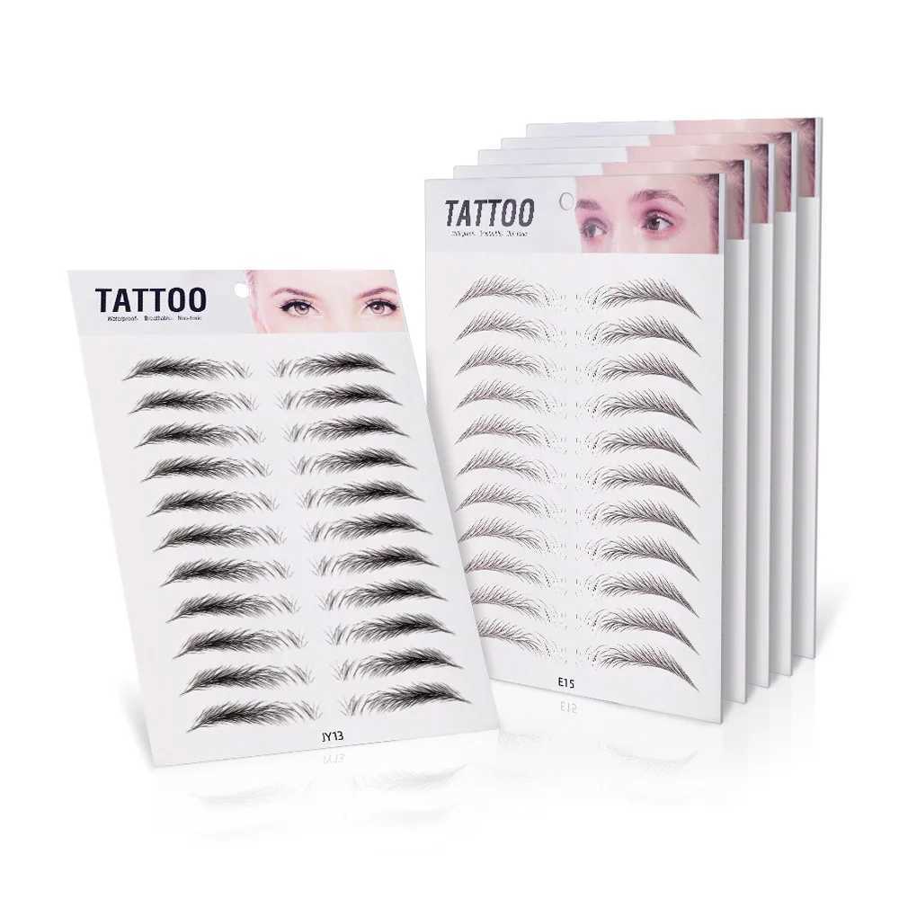 Tatueringsöverföring heta säljer 6d ögonbrynen klistermärke 4d hår som ögonbryn makeup vattentät lätt att bära varaktigt naturligt ögonbryn tatuering klistermärken 240426