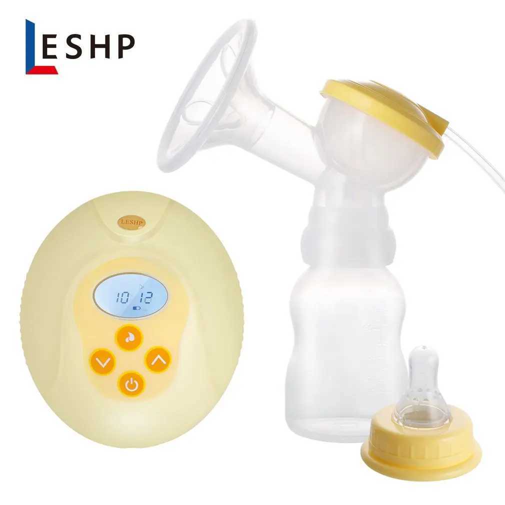 Breastpumps LESHP large suction single electric breast pump with massage function baby feeding BPA free breast pump suction 240424