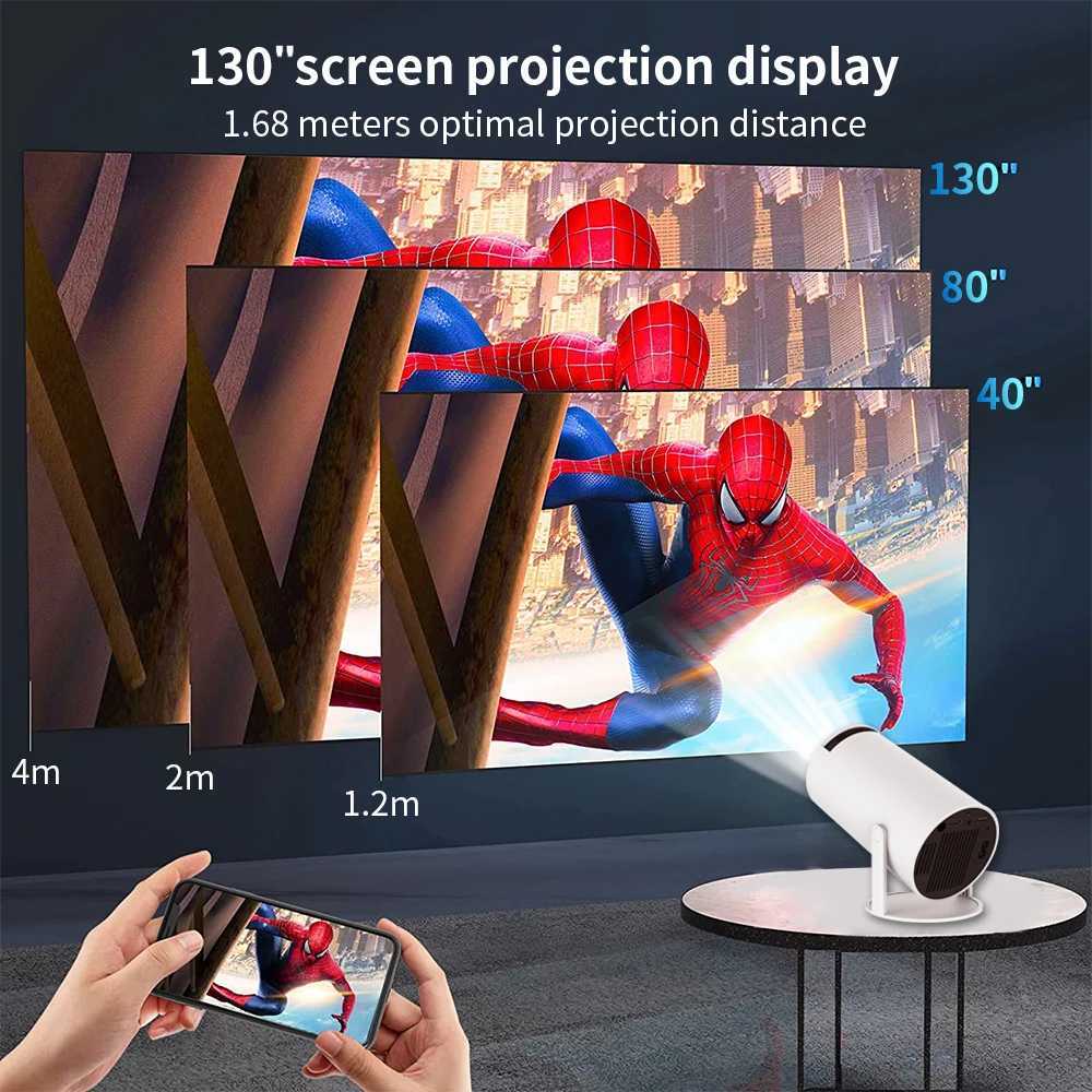 Projecteurs Hy300 Pro Projecteur Mini Portable WiFi Projecteur Prise en charge du projecteur 2.4G-5G Android 11.0 Home Cinema 1080p Film HDMI pour Samsung Freestyle
